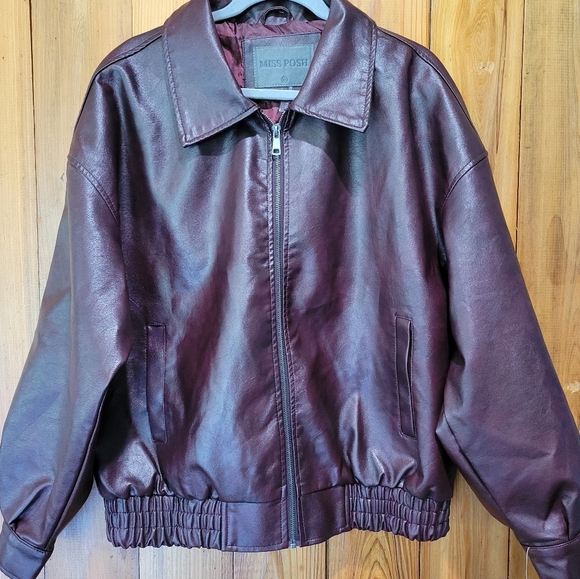 Miss Posh Women's Deep Burgundy Bomber Jacket - Picture 2 of 16